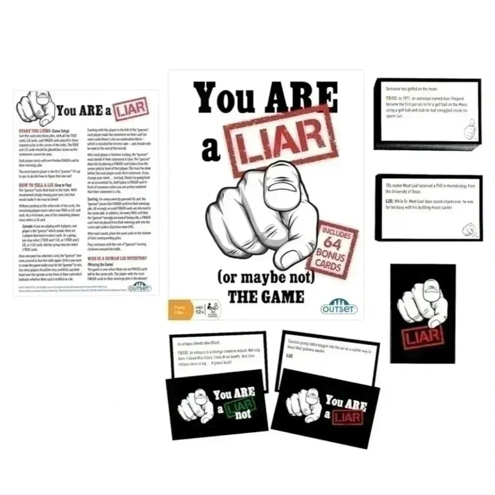 Outset Media You are A Liar Fact Or Fiction Guessing Party Card Game NWOT